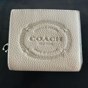 Coach Heritage Logo On Leather Snap Wallet